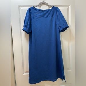 Vintage 1980s DamonDress Women’s 8-10 Medium Blue with Black Stripes